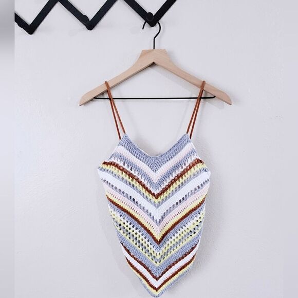 525 America Fauxchet Chevron Striped Colorful Cami Size Medium NWT - Picture 13 of 14